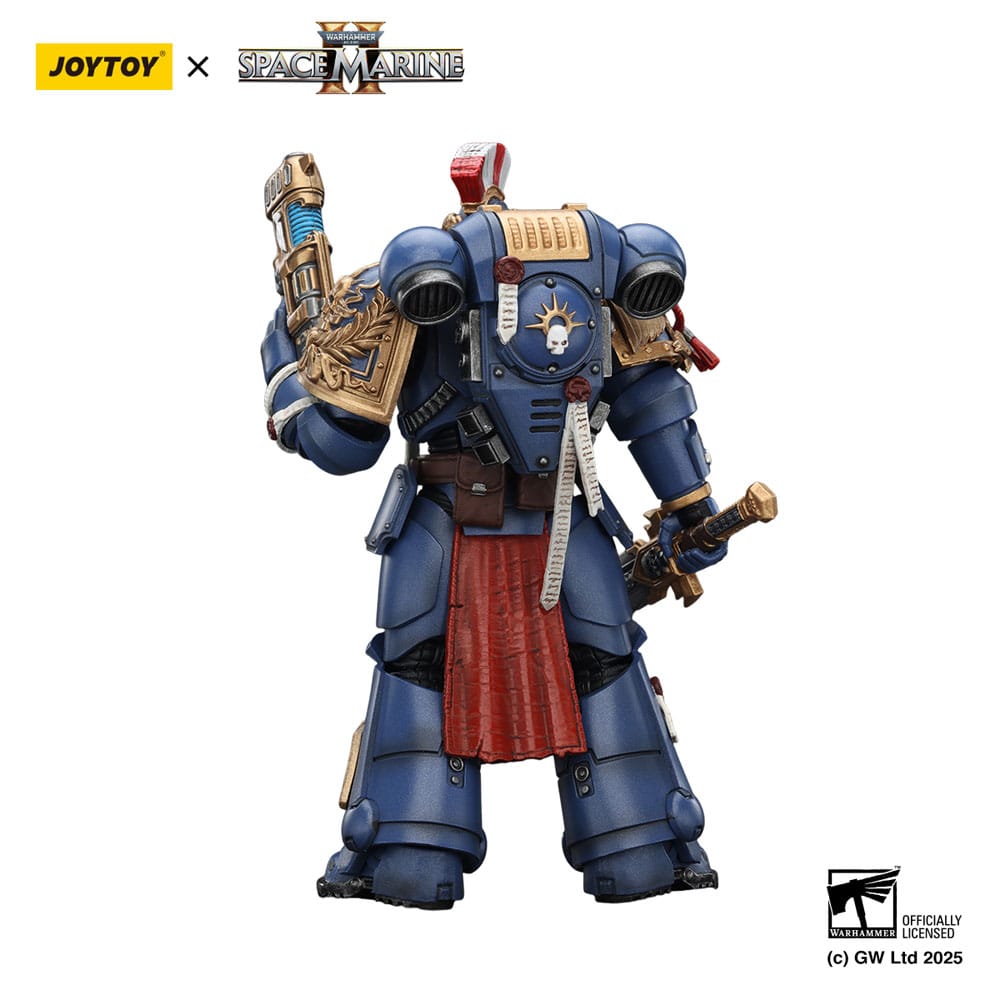 Warhammer 40,000: Space Marine 2 Action Figure Ultramarines Relic Primus Armour with Plasma Pistol and Combat Blade - Joy Toy Action Figures