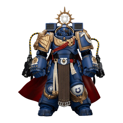 Warhammer 40,000: Space Marine 2: Ultramarines: Marneus Calgar: Chapter Master with MKX Gravis Armour and Gauntlets of Ultramar: 1/18 Scale Action Figure - Joy Toy Action Figure