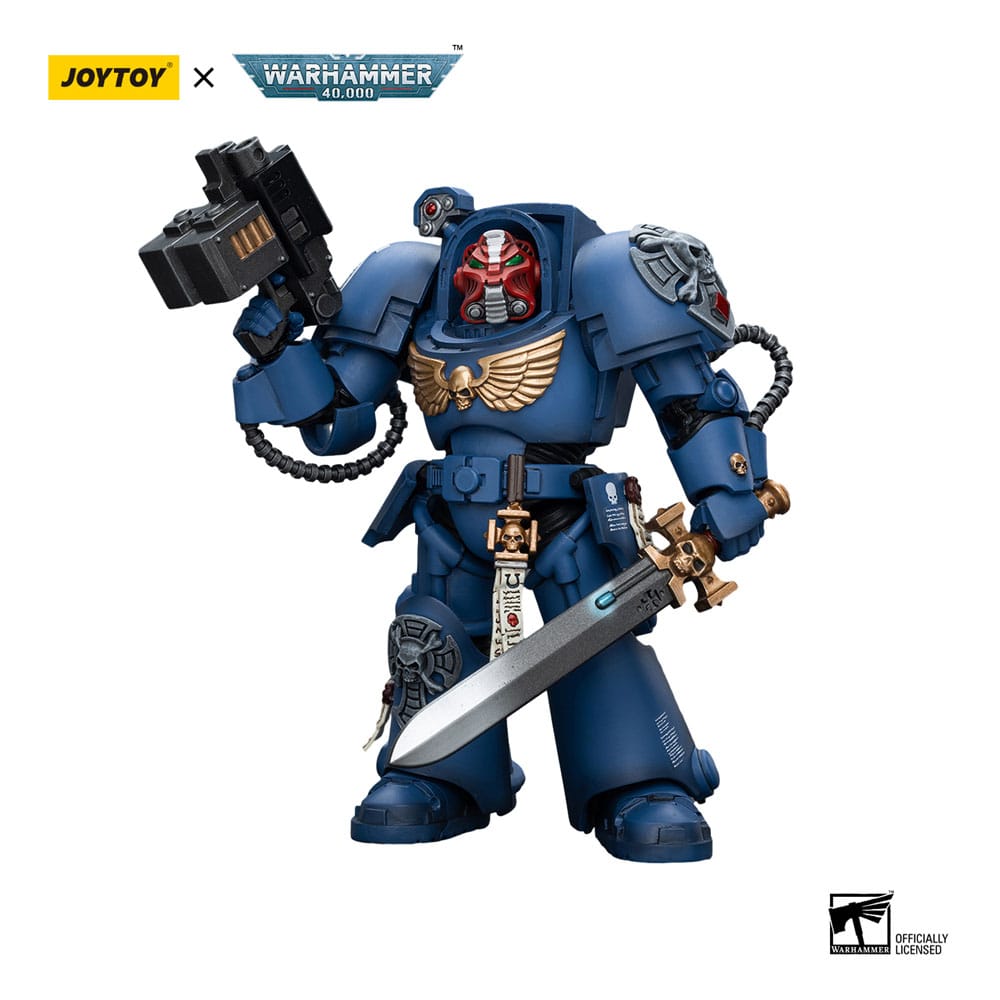 Warhammer 40K: Ultramarines: Terminator Squad Sergeant with Power Sword and Teleport Homer: Action Figure - Joy Toy Action Figure