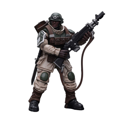 Warhammer 40k: Astra Militarum: Cadian Command Squad Veteran with Regimental Standard: Action Figure - Joy Toy Action Figures