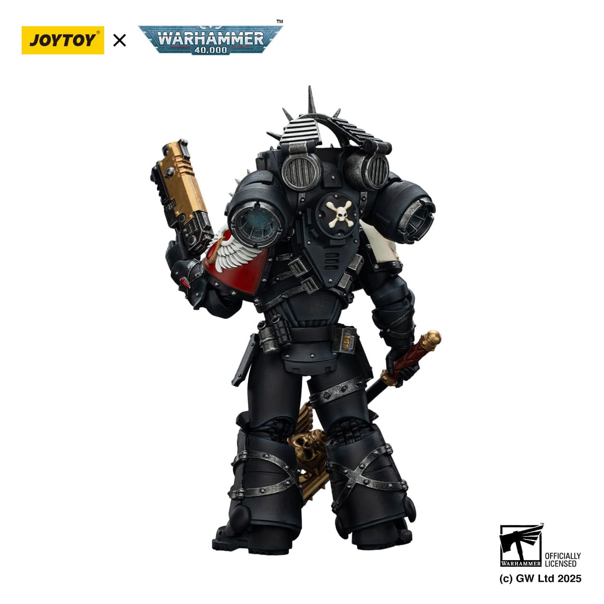 Warhammer 40k: Blood Angels: Lemartes with Jump Pack Blood Crozius and Absolver Bolt Pistol: Action Figure - Joy Toy Action Figure