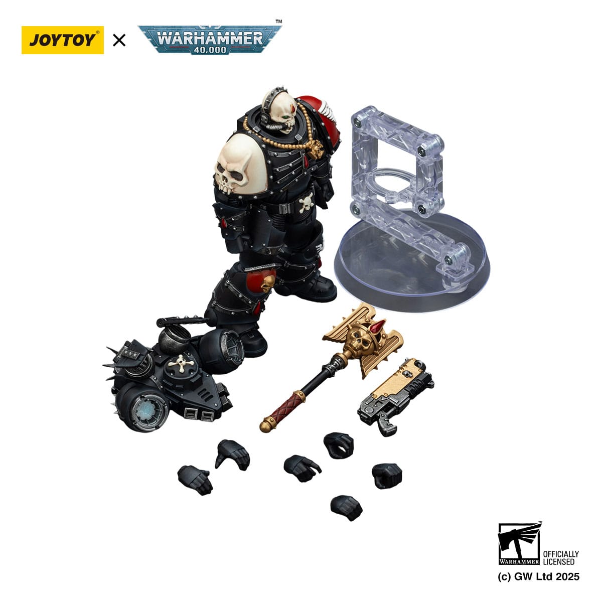 Warhammer 40k: Blood Angels: Lemartes with Jump Pack Blood Crozius and Absolver Bolt Pistol: Action Figure - Joy Toy Action Figure