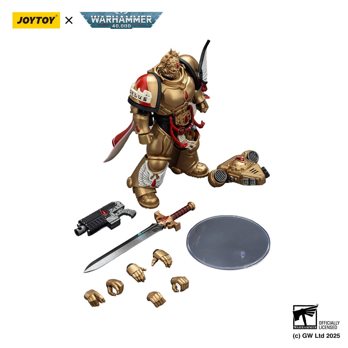 Warhammer 40k: Combat Patrol: Blood Angels: Captain with Heavy Bolt Pistol & Power Sword: Action Figure - Joy Toy Action Figure