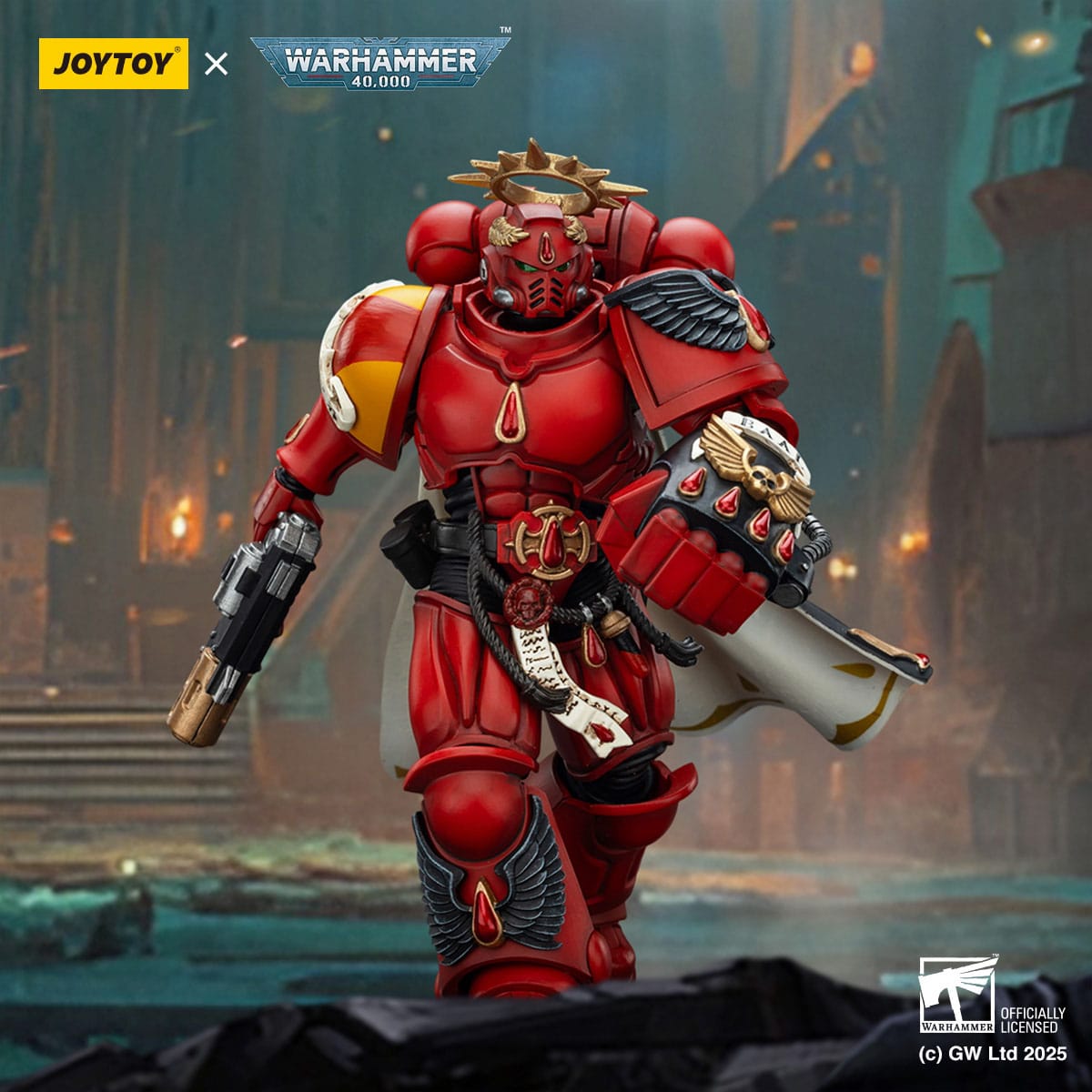 Warhammer 40k: Combat Patrol: Blood Angels: Captain with Inferno Pistol & Power Fist: Action Figure - Joy Toy Action Figure