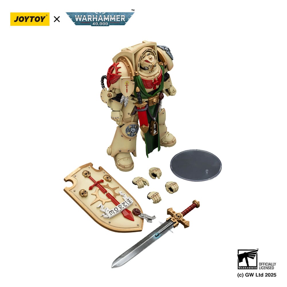 Warhammer 40k: Dark Angels Deathwing Knight 3 with Power Sword and Storm Shield: Action Figure - Joy Toy Action Figure