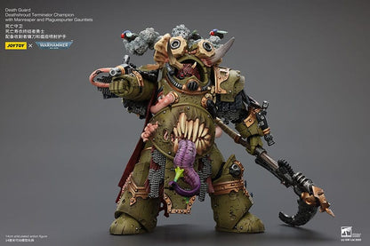 Warhammer 40k: Death Guard: Deathshroud Terminator Champion with Manreaper and Plaguespurter Gauntlets: Action Figure - Joy Toy Action Figure