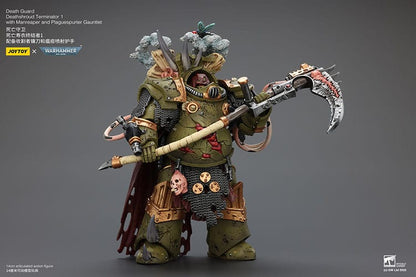 Warhammer 40k: Death Guard: Deathshroud Terminator (Ver. 1) with Manreaper and Plaguespurter Gauntlet: Action Figure - Joy Toy Action Figure