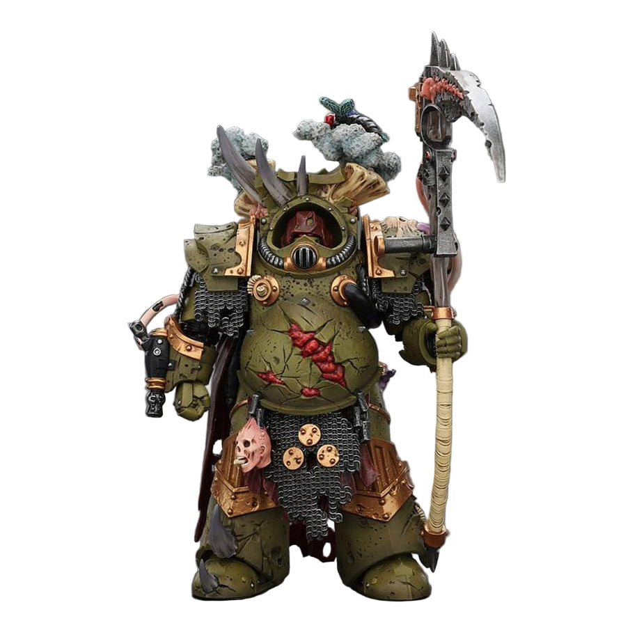 Warhammer 40k: Death Guard: Deathshroud Terminator (Ver. 1) with Manreaper and Plaguespurter Gauntlet: Action Figure - Joy Toy Action Figure