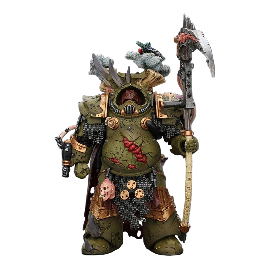 Warhammer 40k: Death Guard: Deathshroud Terminator (Ver. 1) with Manreaper and Plaguespurter Gauntlet: Action Figure - Joy Toy Action Figures
