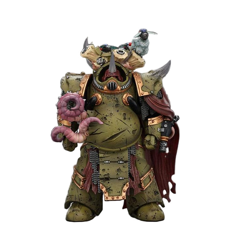 Warhammer 40k: Death Guard: Deathshroud Terminator (Ver. 2) with Manreaper and Plaguespurter Gauntlet: Action Figure - Joy Toy Action Figure