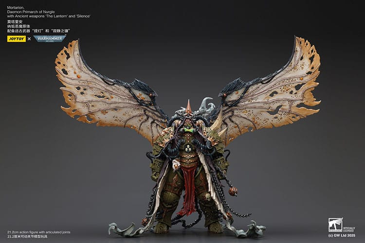 Warhammer 40k: Mortarion Daemon Primarch of Nurgle with Ancient weapons The Lantern and Silence: Action Figure - Joy Toy Action Figure