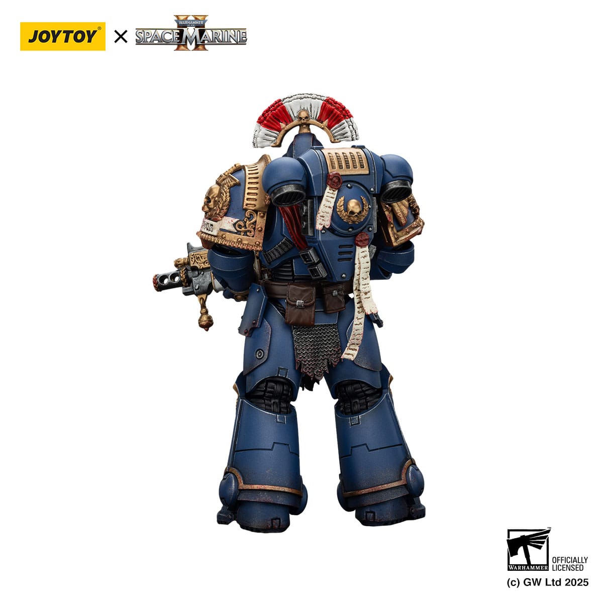Warhammer 40k: Space Marine 2: Ultramarines: Secundus Armor with Artificer Bolt Rifle, Chainsword and Bolt Pistol: Action Figure - Joy Toy Action Figure