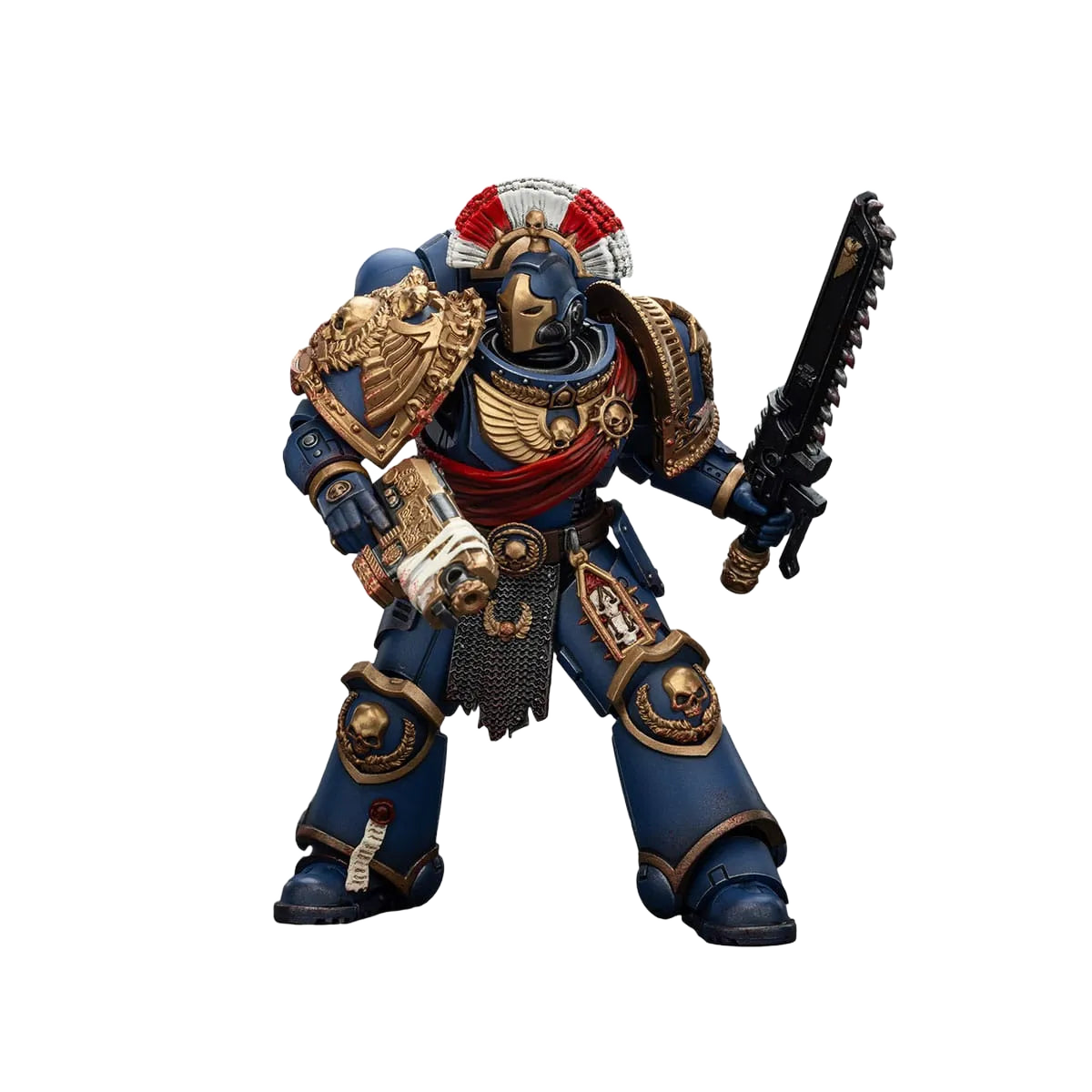 Warhammer 40k: Space Marine 2: Ultramarines: Secundus Armor with Artificer Bolt Rifle, Chainsword and Bolt Pistol: Action Figure - Joy Toy Action Figures