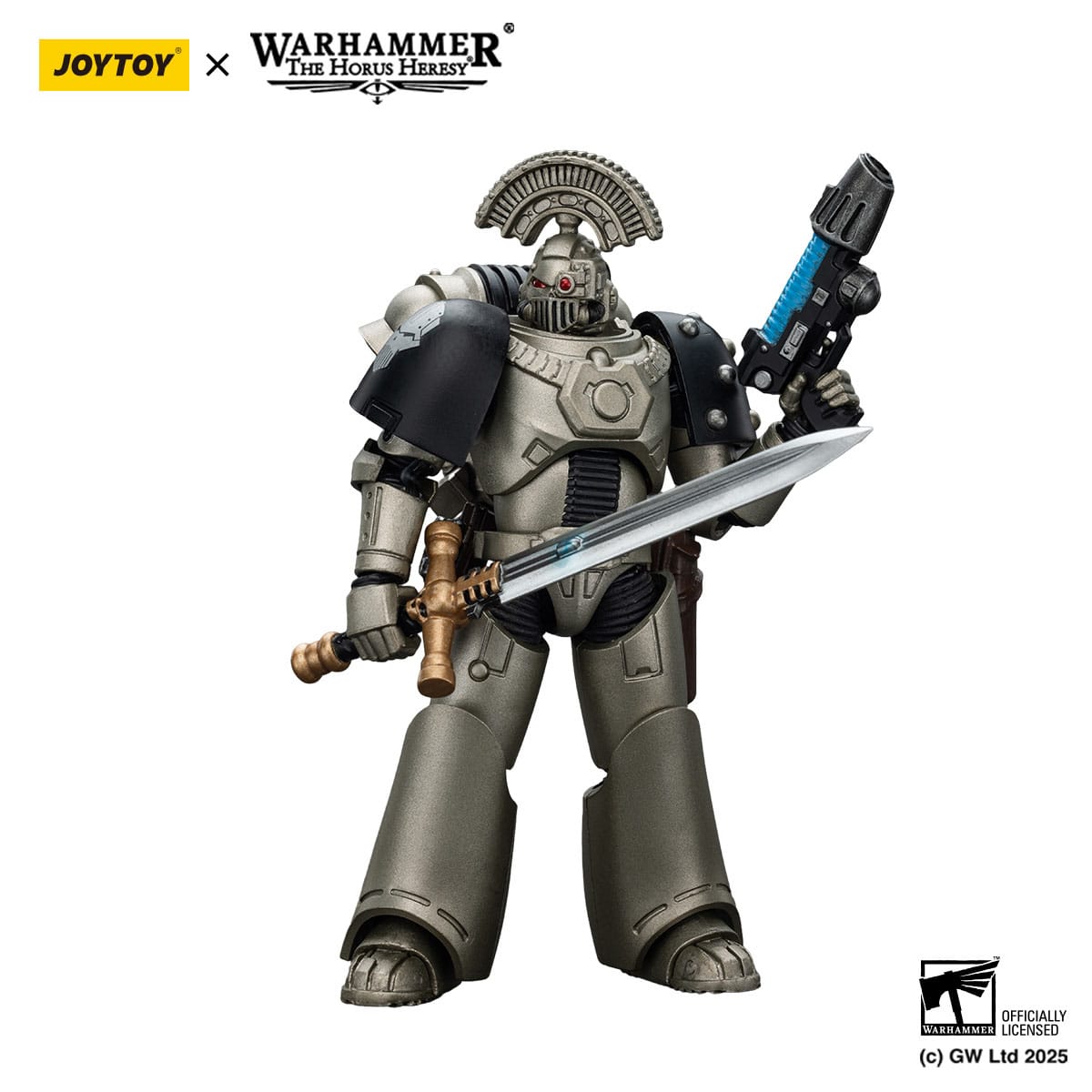 Warhammer: The Horus Heresy: Iron Warriors: MKVI Tactical Sergeant with Power Sword and Plasma Pistol - Joy Toy Action Figures
