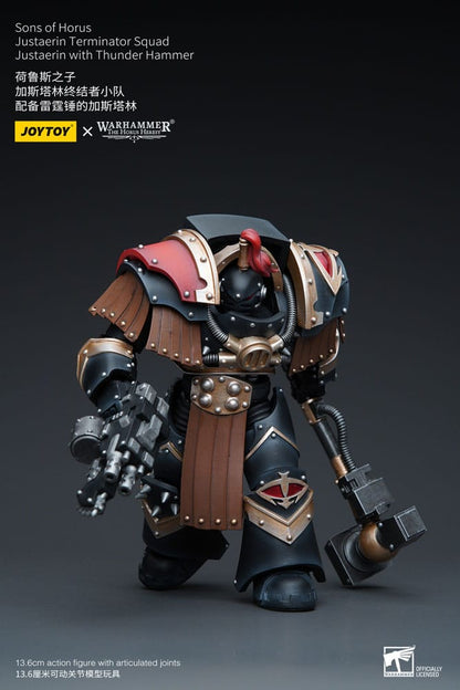 Warhammer: The Horus Heresy: Sons of Horus: Justaerin Terminator Squad Justaerin with Thunder Hammer: Action Figure - Joy Toy Action Figure