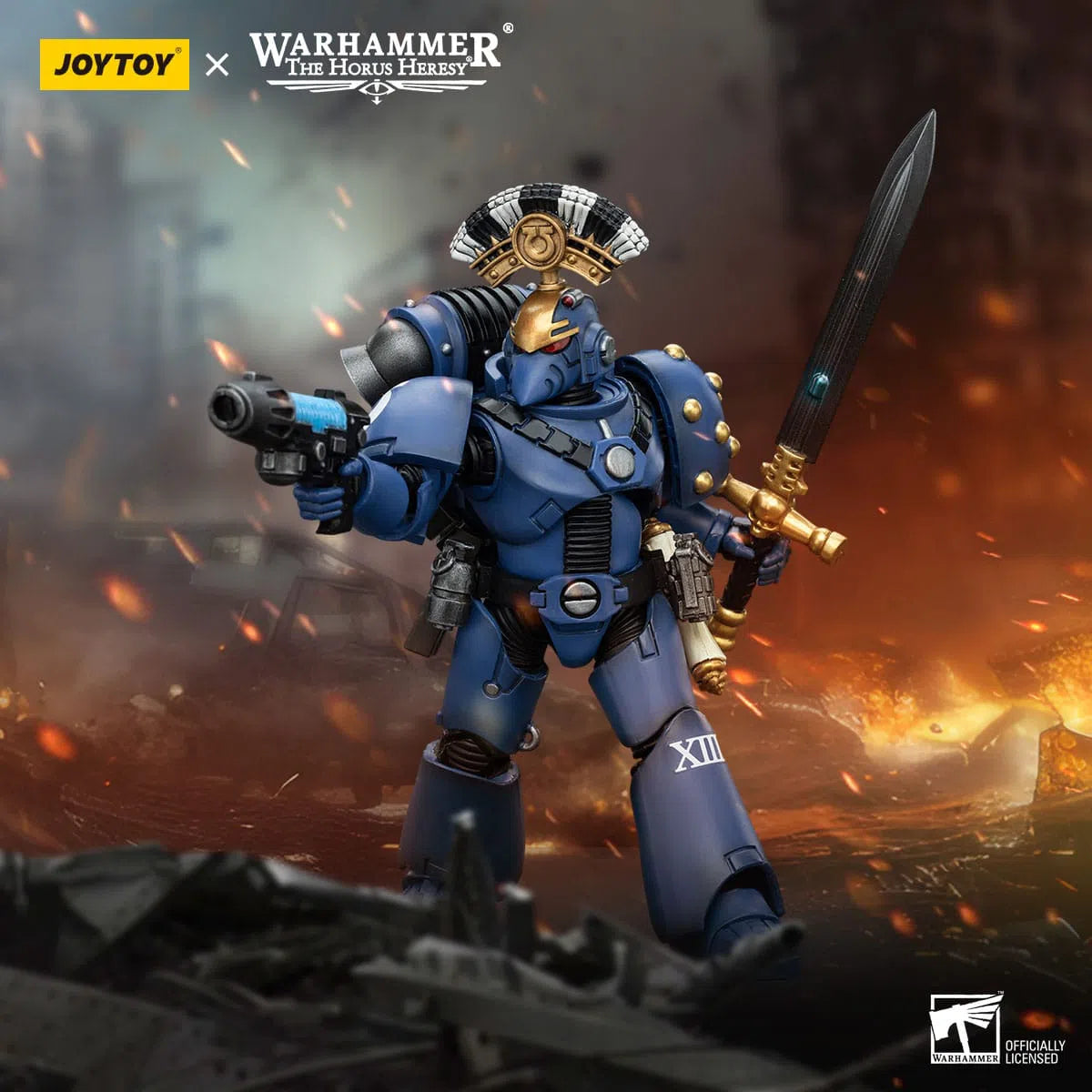 Warhammer The Horus Heresy: Ultramarines MK VI Tactical Squad Sergeant with Plasma Pistol and Power Sword: Joy Toy Joy Toy