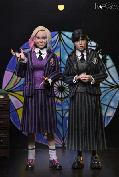 Wednesday: Wednesday Addams & Enid (Nevermore Uniform): 8" Clothed Action Figure 2-Pack - Neca Action Figure