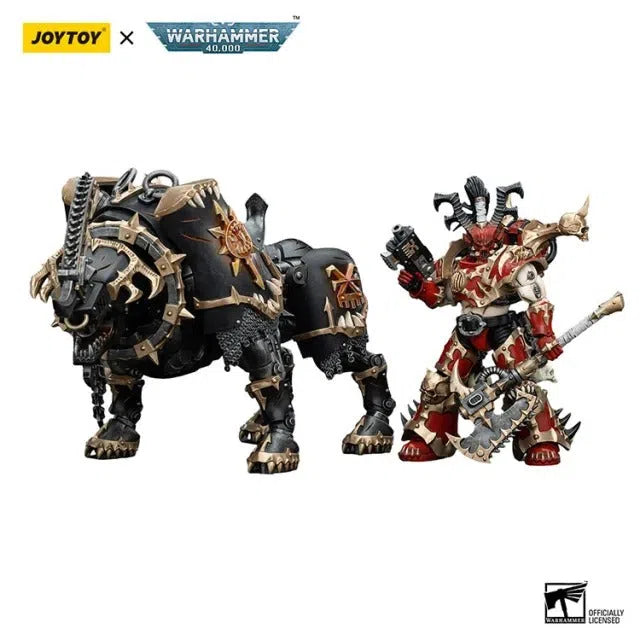 Warhammer 40k: World Eaters: Lord Invocatus with Khrone Juggernaut Daemon: Action Figure: Joy Toy