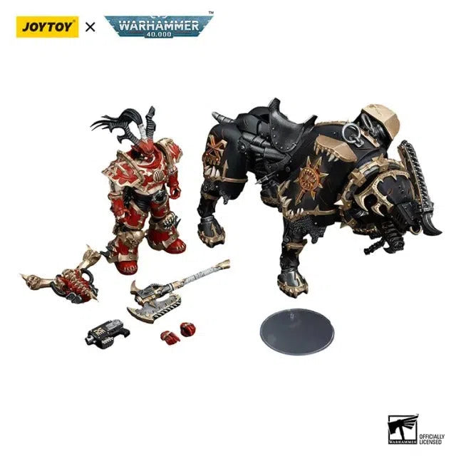 Warhammer 40k: World Eaters: Lord Invocatus with Khrone Juggernaut Daemon: Action Figure: Joy Toy