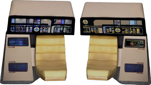 Star Trek: The Next Generation Enterprise-D Bridge Navigation and Operations Consoles 1/6 Scale Replica Set - EXO-6 Action Figure Accessories