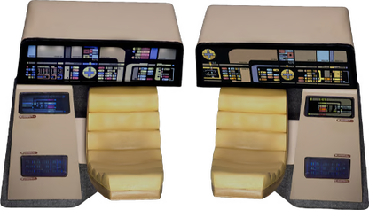 Star Trek: The Next Generation Enterprise-D Bridge Navigation and Operations Consoles 1/6 Scale Replica Set - EXO-6 Action Figure Accessories
