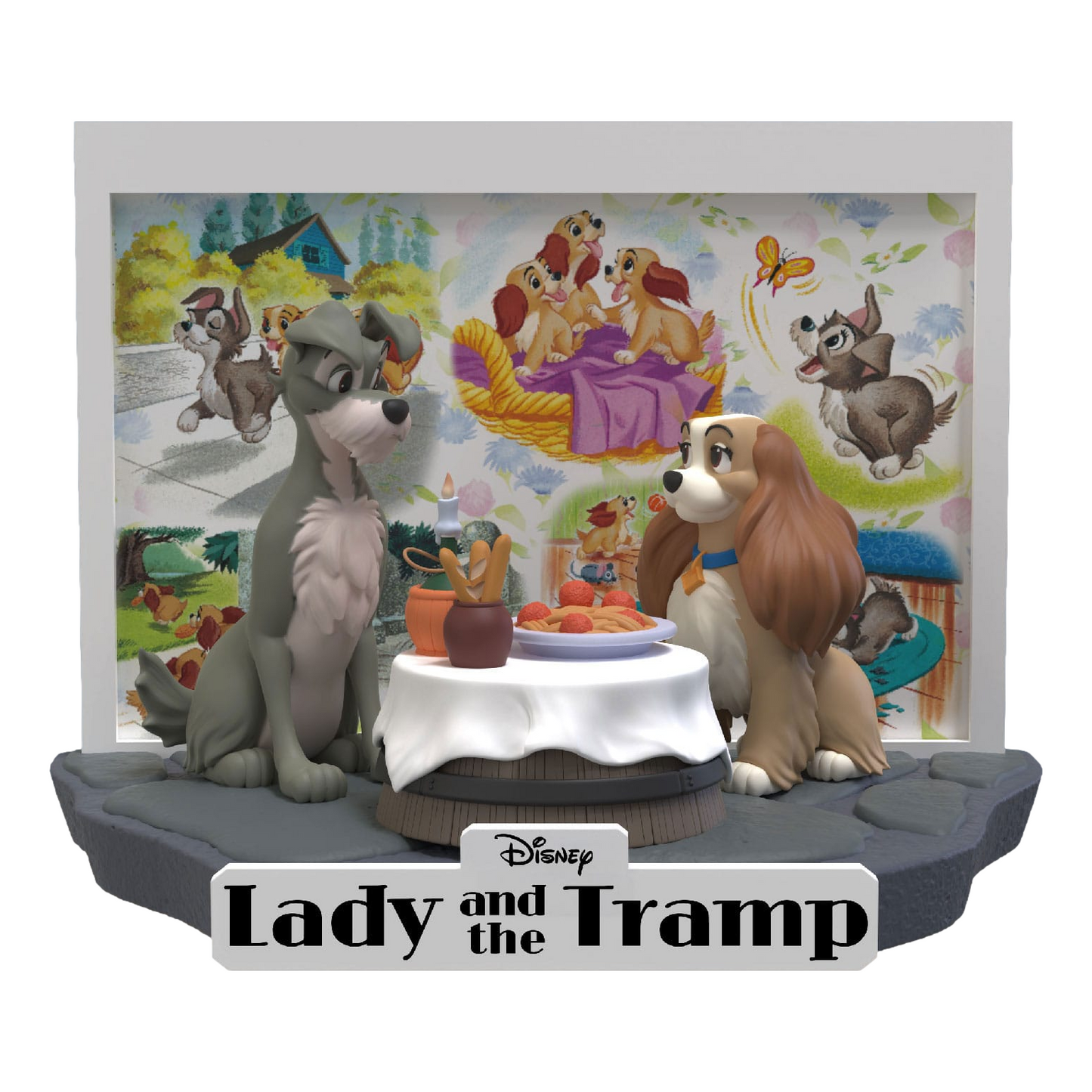 Disney: Lady and the Tramp: D-Stage Statue: 12cm