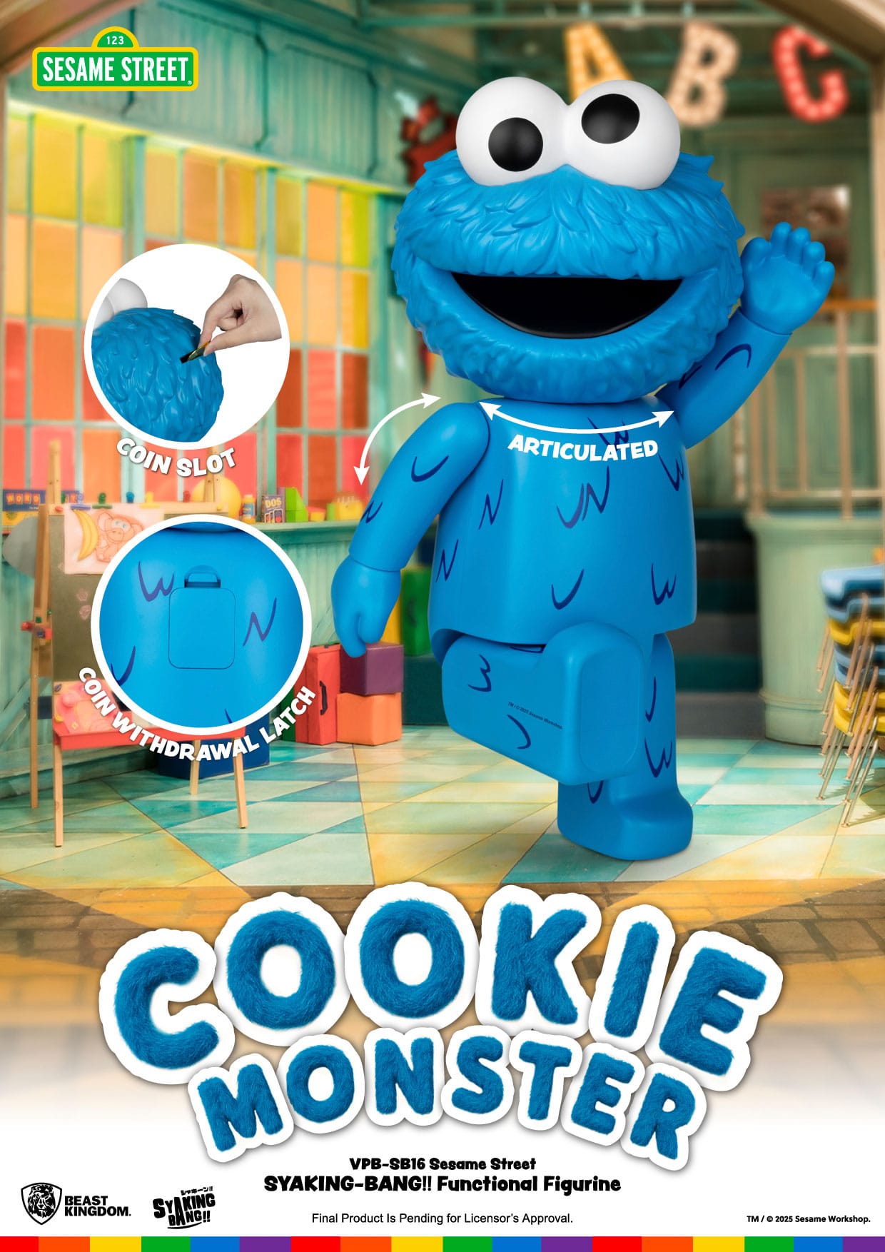Sesame Street: Cookie Monster: Syaking-Bang!!: 47cm Piggy Bank