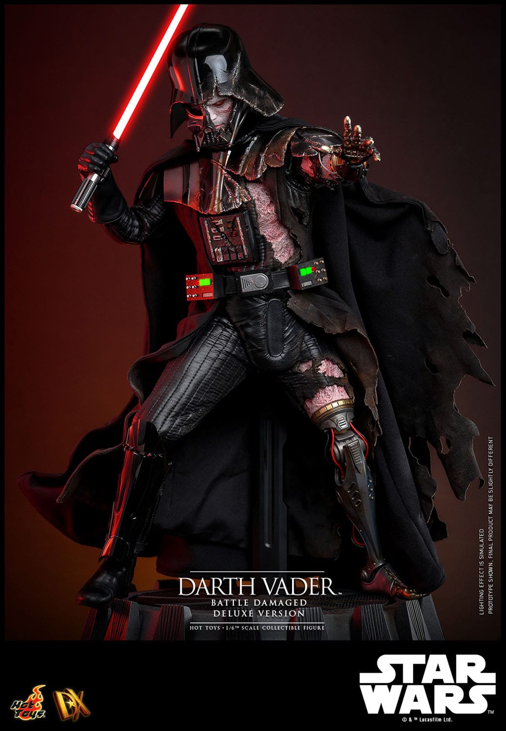 Star Wars DX45 Darth Vader (Battle Damaged) Deluxe 1/6th Scale Collectible Figure - Hot Toys Action Figures