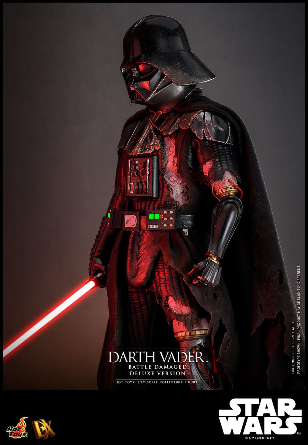 Star Wars DX45 Darth Vader (Battle Damaged) Deluxe 1/6th Scale Collectible Figure - Hot Toys Action Figures