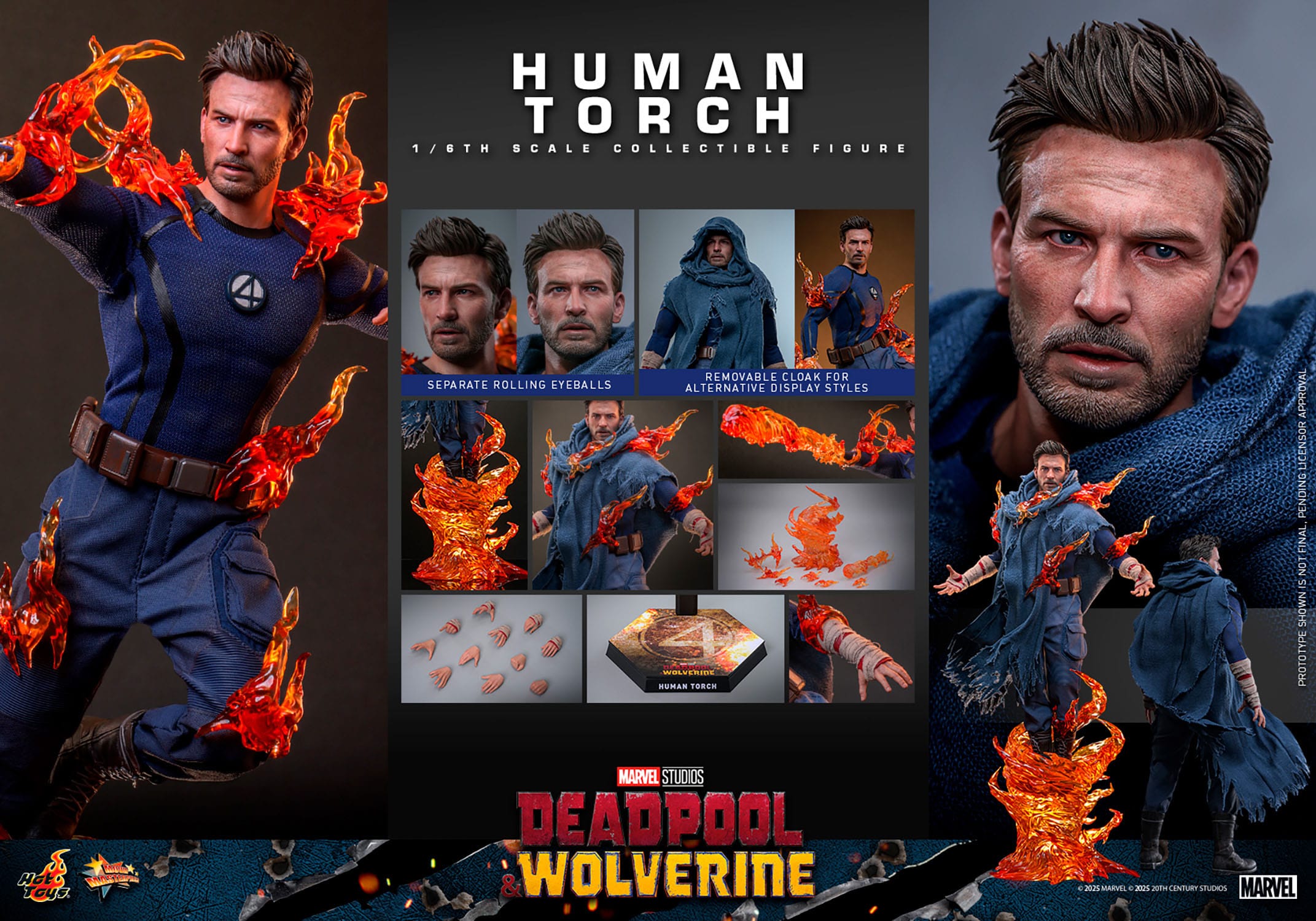 Deadpool & Wolverine: Human Torch: 1/6th Scale Action Figure: Hot Toys