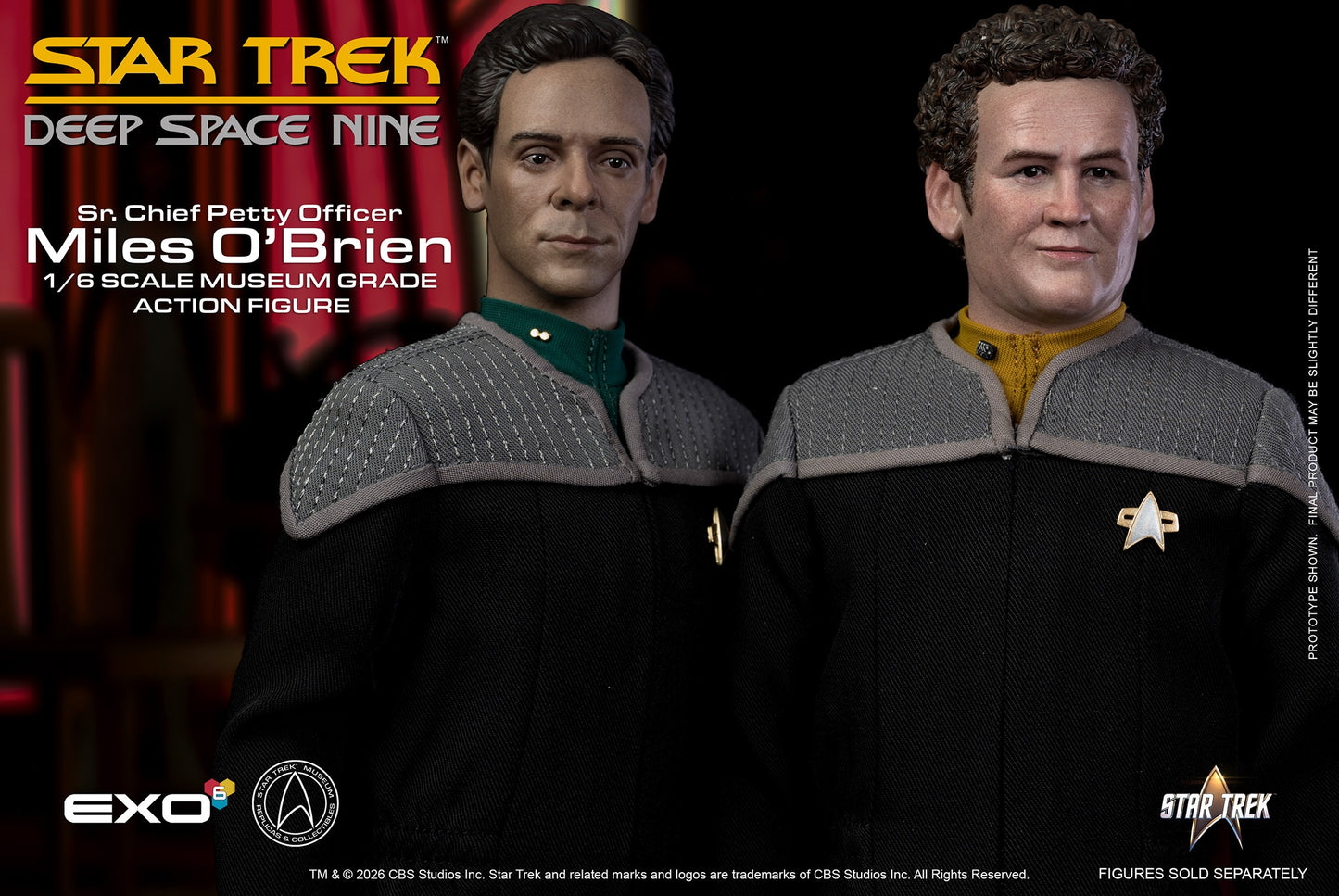 Star Trek: Deep Space Nine Sr. Chief Petty Officer Miles O’Brien 1/6 Scale Action Figure - EXO-6 Action Figures