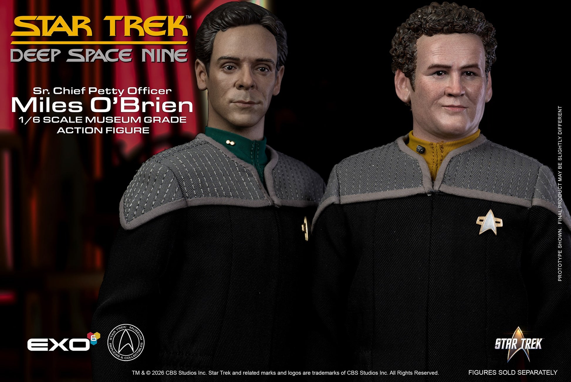 Star Trek: Deep Space Nine Sr. Chief Petty Officer Miles O’Brien 1/6 Scale Action Figure - EXO-6 Action Figures