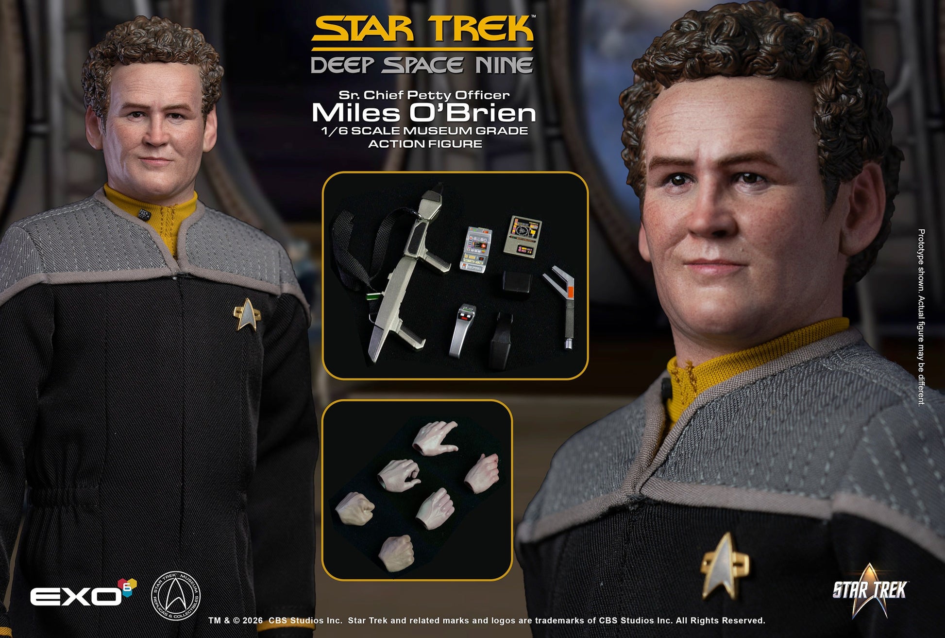Star Trek: Deep Space Nine Sr. Chief Petty Officer Miles O’Brien 1/6 Scale Action Figure - EXO-6 Action Figures