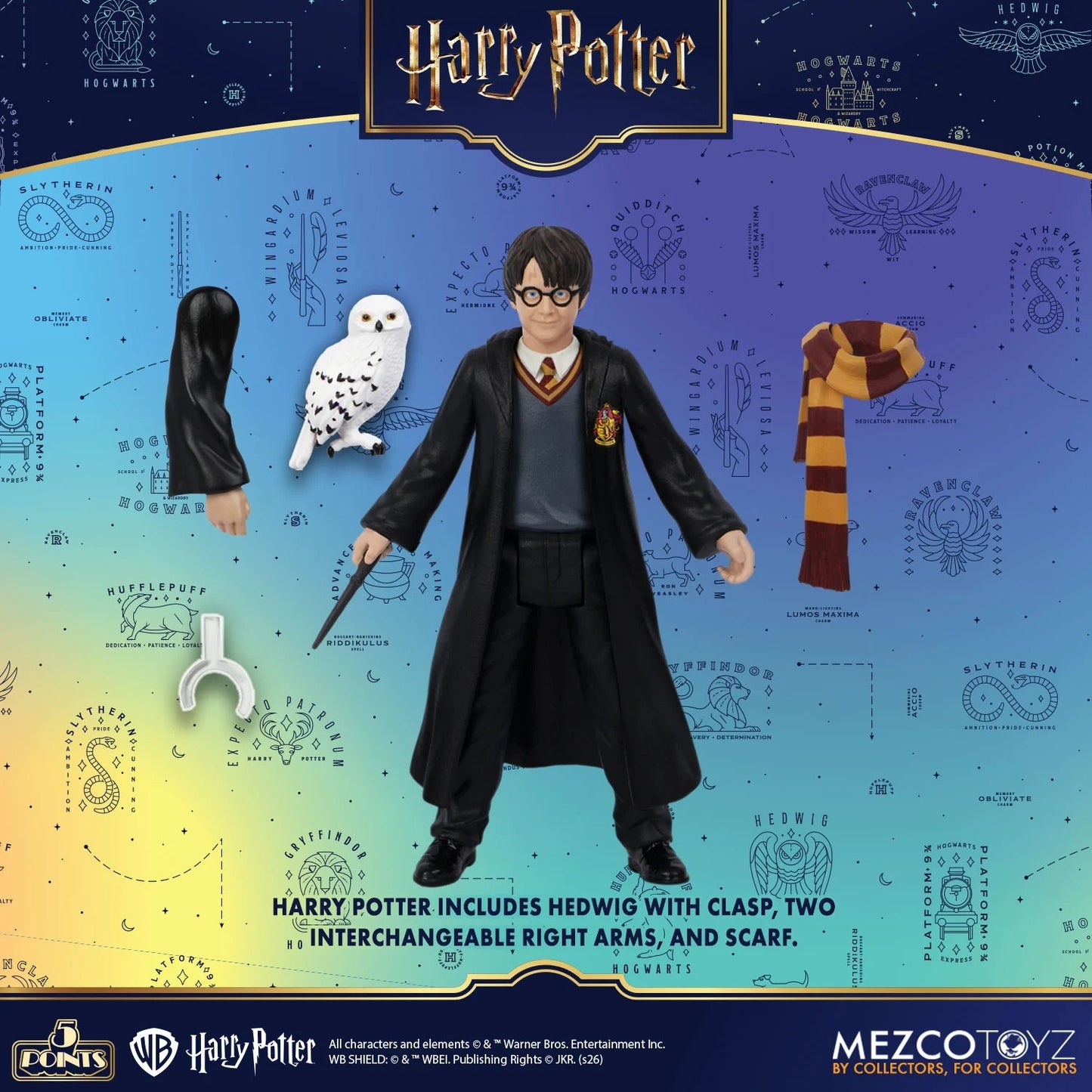 Harry Potter: Series 1: 5 Points: Full Set Of 4 Action Figures - Mezco Action Figures