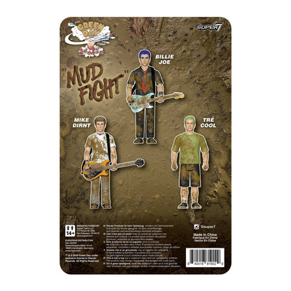 Green Day ReAction Action Figure Wave 01 Mike Dirnt (Mud Fight) - Super7 Action Figures
