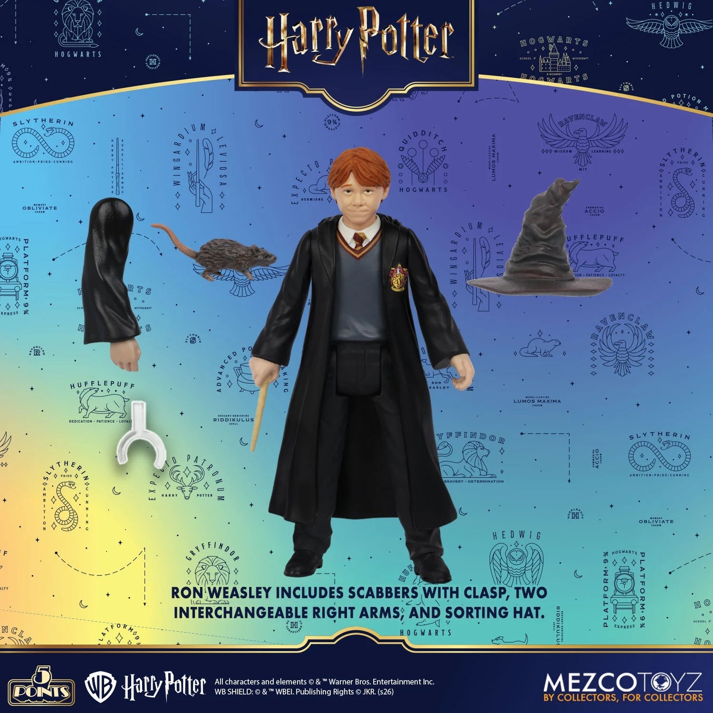 Harry Potter: Series 1: 5 Points: Full Set Of 4 Action Figures - Mezco Action Figures
