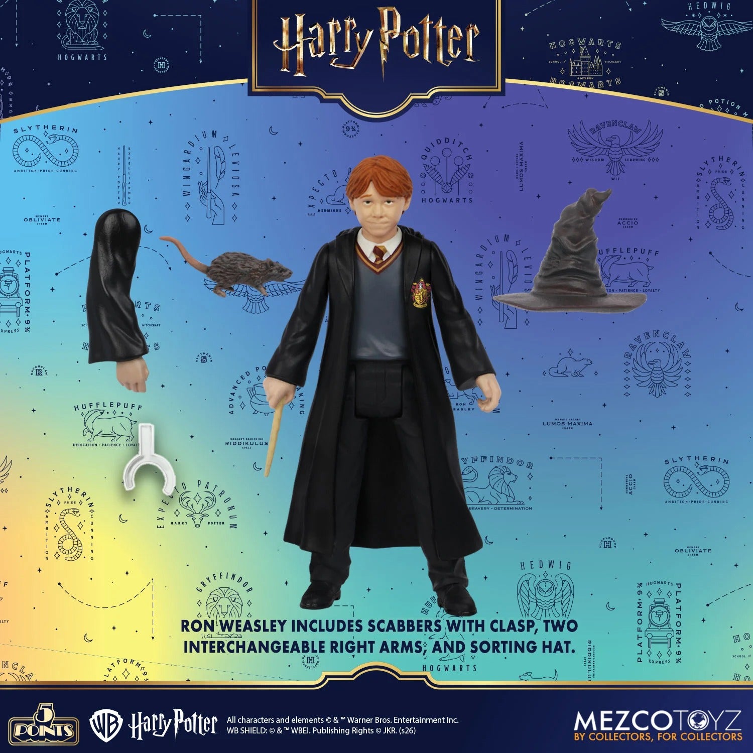 Harry Potter: Series 1: 5 Points: Full Set Of 4 Action Figures - Mezco Action Figures