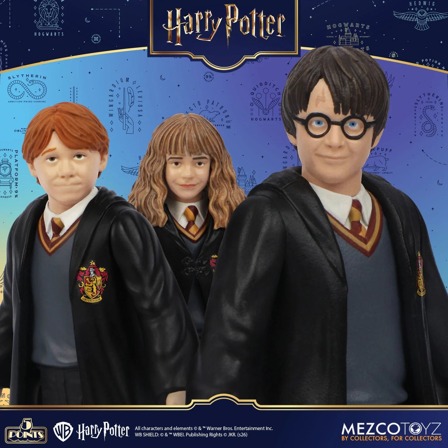 Harry Potter: Series 1: 5 Points: Full Set Of 4 Action Figures - Mezco Action Figures