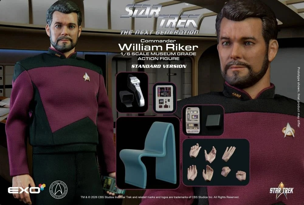 Star Trek: The Next Generation Commander William T. Riker (Standard Ver.) 1/6 Scale Action Figure - EXO-6 Action Figures