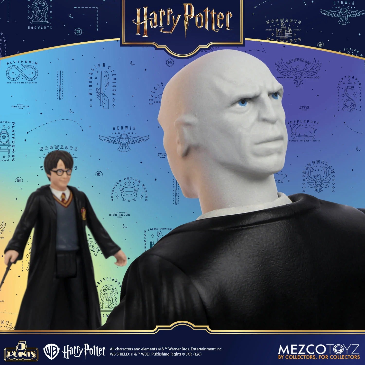 Harry Potter: Series 1: 5 Points: Full Set Of 4 Action Figures - Mezco Action Figures