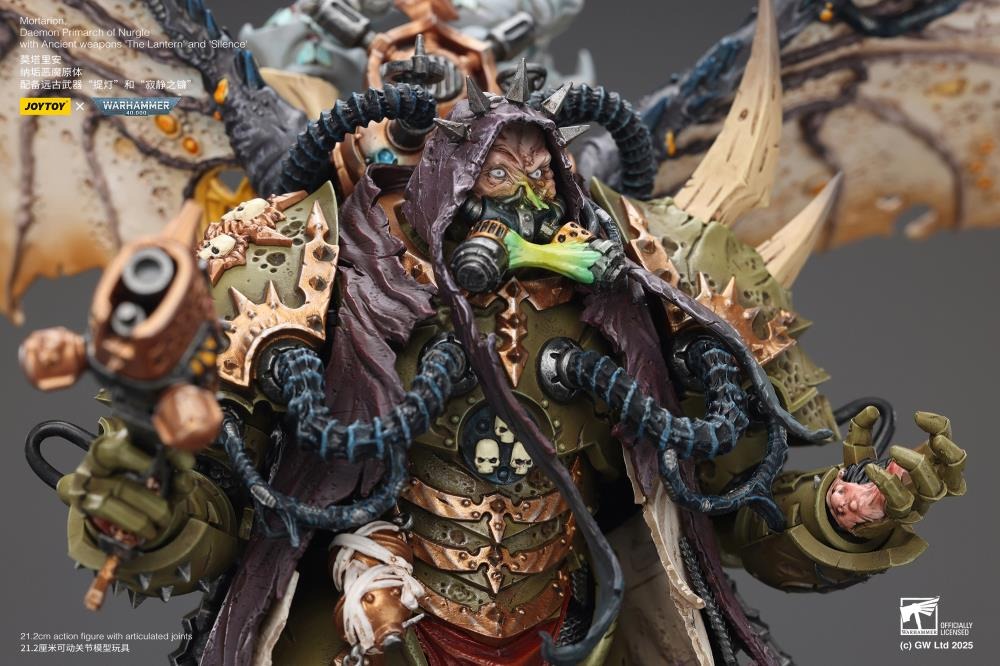 Warhammer 40k Action Figure 1/18 Mortarion Daemon Primarch of Nurgle with Ancient weapons The Lantern and Silence 21 cm - Joy Toy Action Figures
