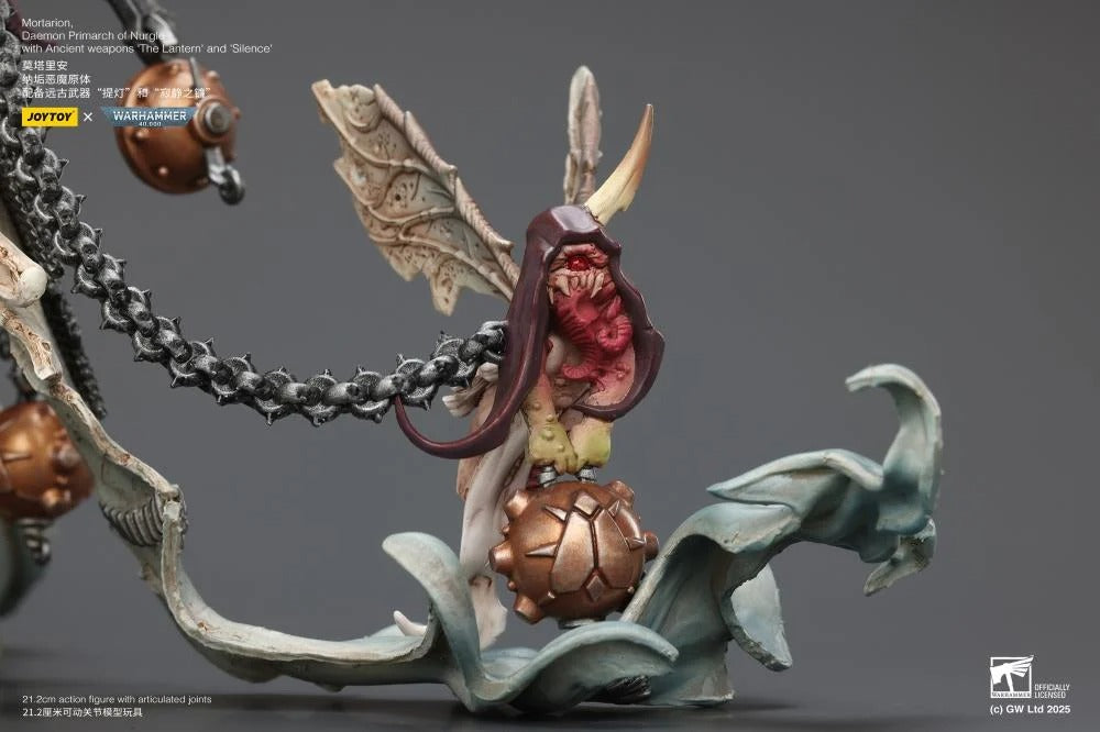 Warhammer 40k Action Figure 1/18 Mortarion Daemon Primarch of Nurgle with Ancient weapons The Lantern and Silence 21 cm - Joy Toy Action Figures