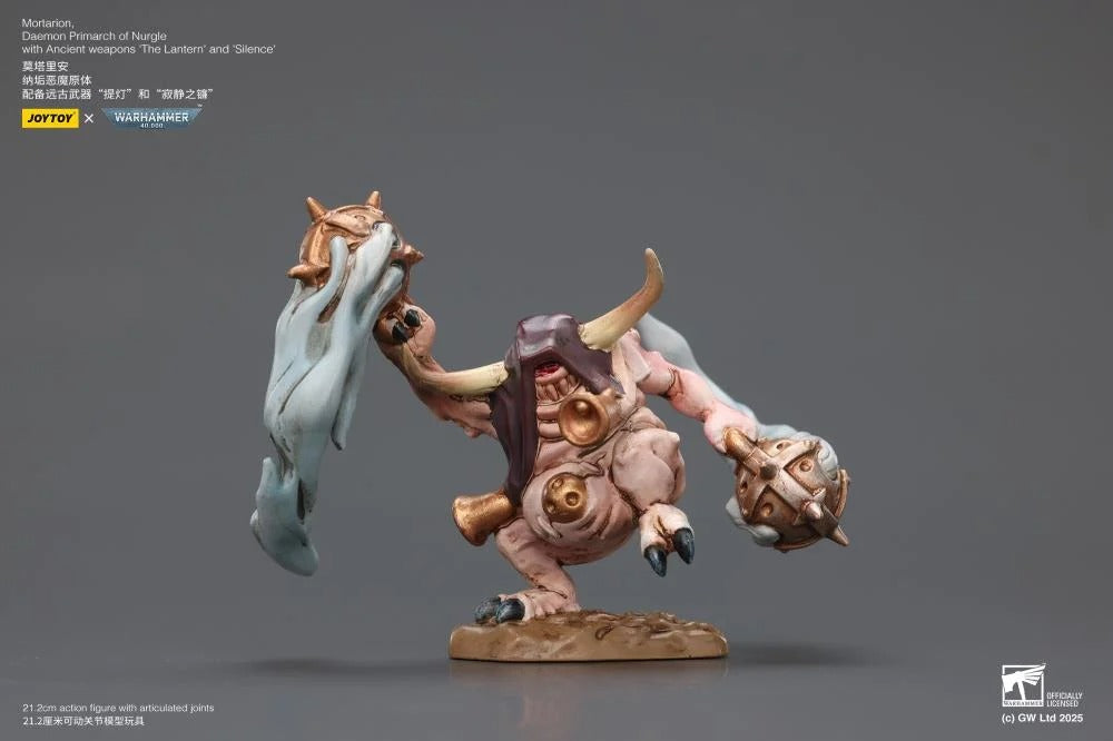 Warhammer 40k Action Figure 1/18 Mortarion Daemon Primarch of Nurgle with Ancient weapons The Lantern and Silence 21 cm - Joy Toy Action Figures