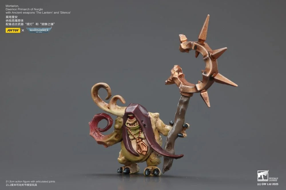 Warhammer 40k Action Figure 1/18 Mortarion Daemon Primarch of Nurgle with Ancient weapons The Lantern and Silence 21 cm - Joy Toy Action Figures