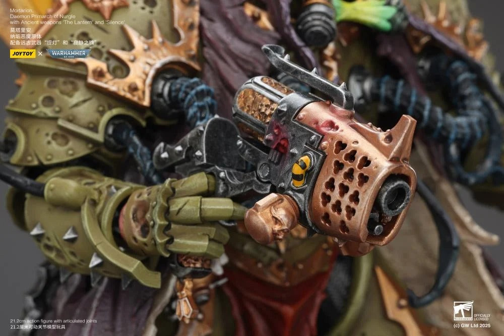 Warhammer 40k Action Figure 1/18 Mortarion Daemon Primarch of Nurgle with Ancient weapons The Lantern and Silence 21 cm - Joy Toy Action Figures
