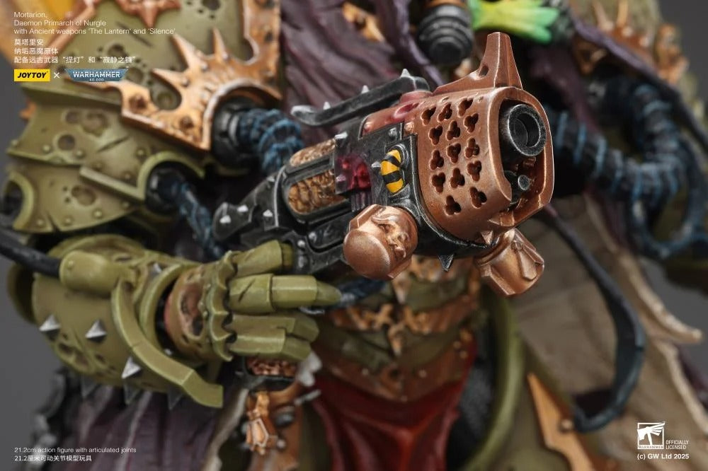 Warhammer 40k Action Figure 1/18 Mortarion Daemon Primarch of Nurgle with Ancient weapons The Lantern and Silence 21 cm - Joy Toy Action Figures
