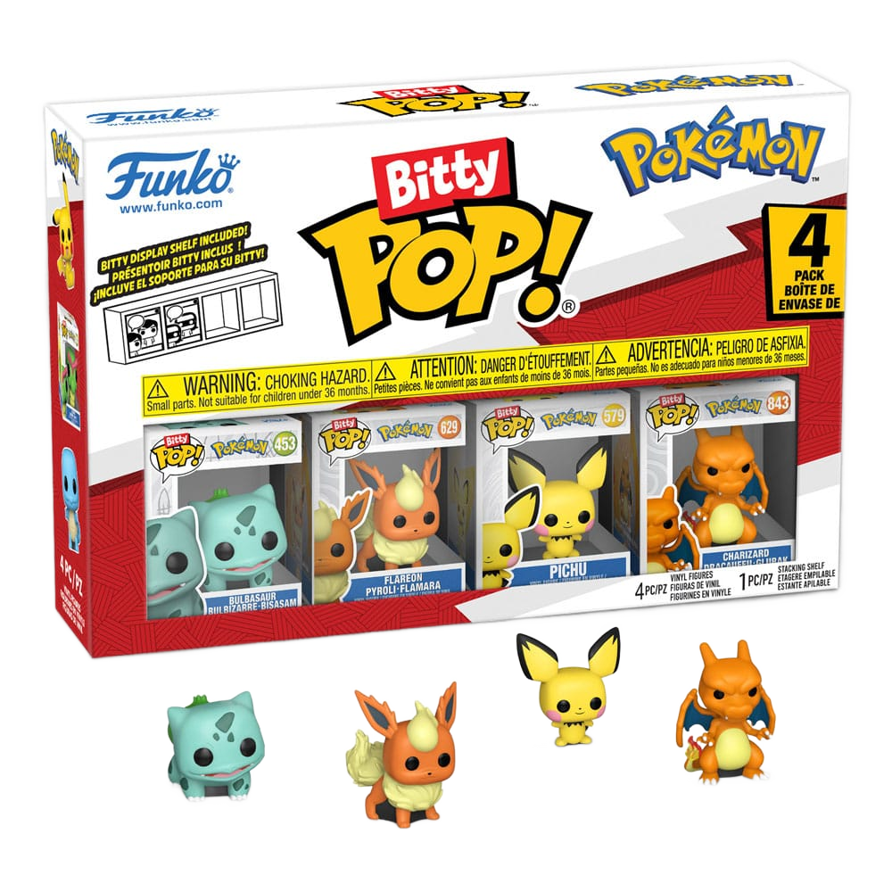 Pokémon Bitty POP! Vinyl Figure 4-Pack Series 3 2 cm - Funko Mini Figures, Pop! Figures