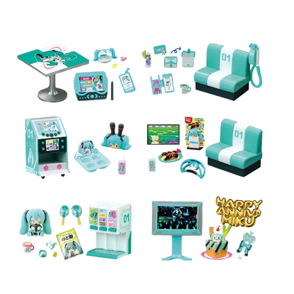 Hatsune Miku Karaoke: Accessories Sets:6 Pack: Full Wave - Re-Ment Blind Boxes, Mini Figures & Capsule Toys