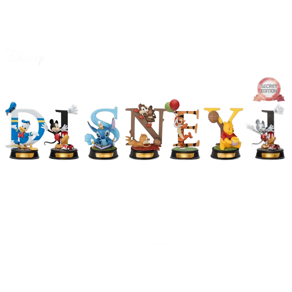 Disney Mini Diorama Stage Statues 6-pack Alphabet Art - Beast Kingdom Toys Mini Figures