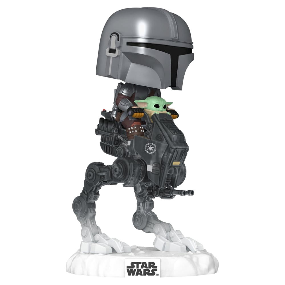 Star Wars: The Mandalorian and Grogu POP! Rides Deluxe Vinyl Bobblehead Figure The Mandalorian with Grogu in Imperial Remnant AT-RT - Funko Pop! Figures